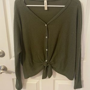 Army Green knotted sweater